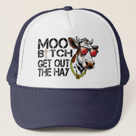 Moo ut ur hay Funny Cow med Glass Sweat Keps