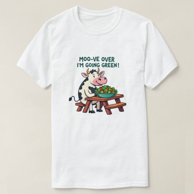 Moo-ve, jag ska gå Grönt! T Shirt (Design framsida)
