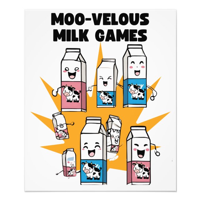 Moo-velous Mjölk Games Fototryck (Framsidan)