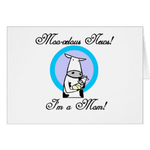 Moo-velous New mamma Tshirts and Gifts Hälsningskort