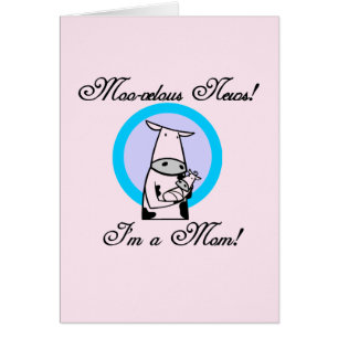 Moo-velous New mamma Tshirts and Gifts Hälsningskort