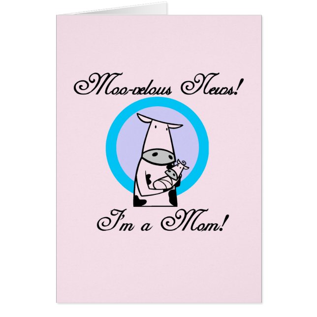 Moo-velous New mamma Tshirts and Gifts Hälsningskort (Framsidan)