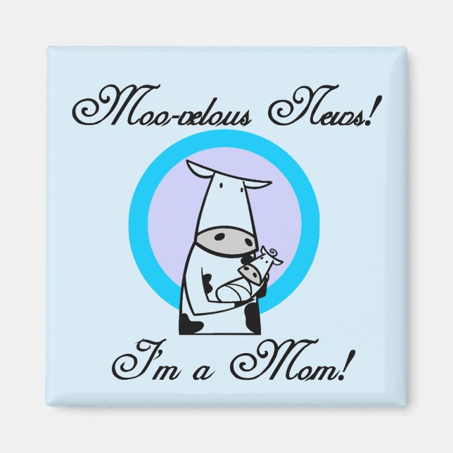 Moo-velous New mamma Tshirts and Gifts Magnet (Framsidan)