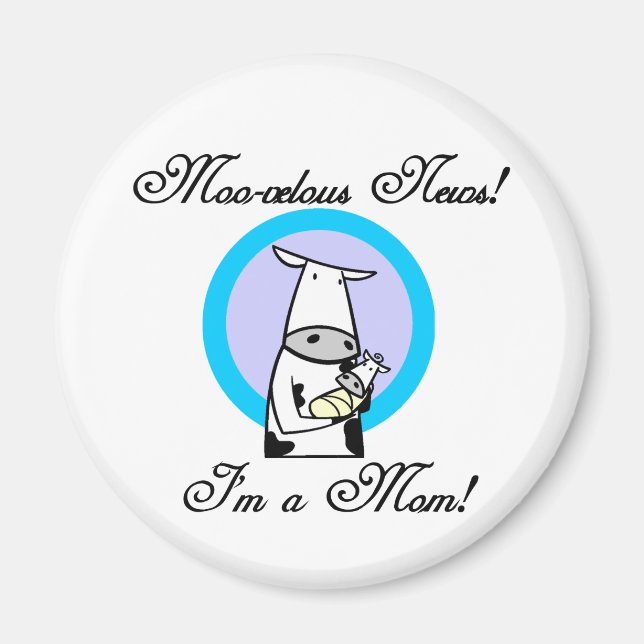 Moo-velous New mamma Tshirts and Gifts Magnet (Framsidan)
