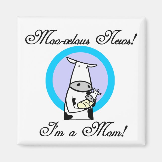Moo-velous New mamma Tshirts and Gifts Magnet (Framsidan)