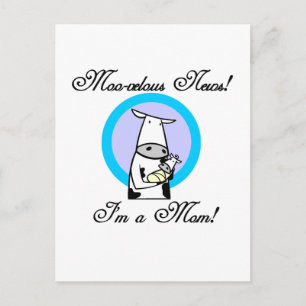 Moo-velous New mamma Tshirts and Gifts Vykort