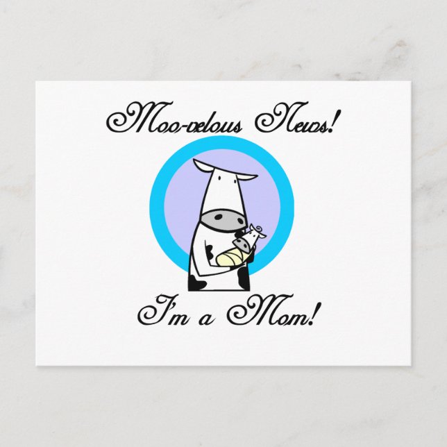 Moo-velous New mamma Tshirts and Gifts Vykort (Framsida)