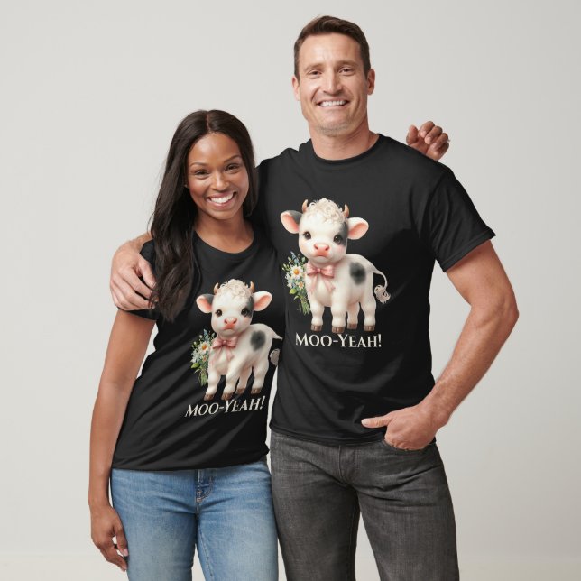 Moo-Yeah Rolig Bebis Ko T-shirt  (Unisex)