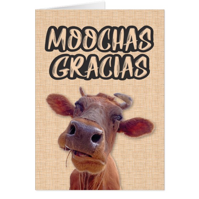 "Moochas Gracias" Kort tackkort (Framsidan)