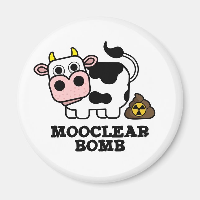 Mooclear Bomb Funny Cow Pun Magnet (Framsidan)