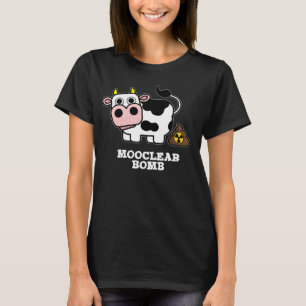 Mooclear Bomb Funny Cow Pun Mörk BG T Shirt