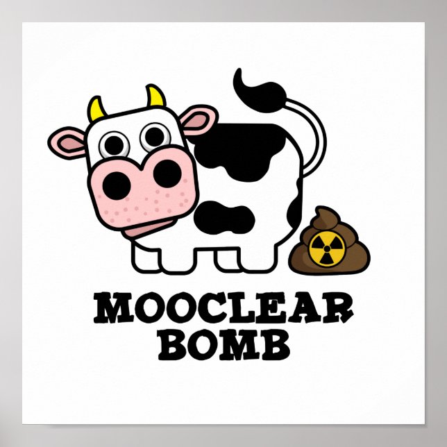 Mooclear Bomb Funny Cow Pun Poster (Framsidan)