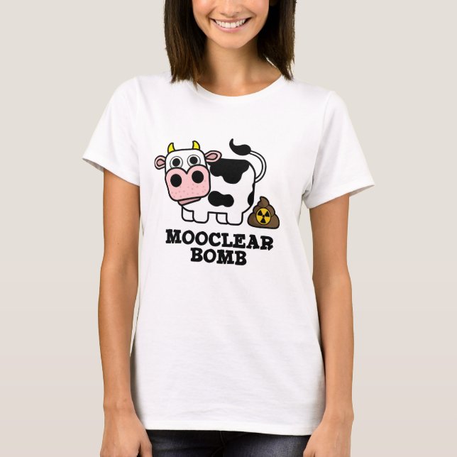 Mooclear Bomb Funny Cow Pun T Shirt (Framsida)