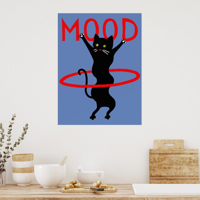 Mood cat | Funny & decorative Poster (Kök)