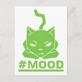 #MOOD Cat Lime Logotyp Illustration Vykort