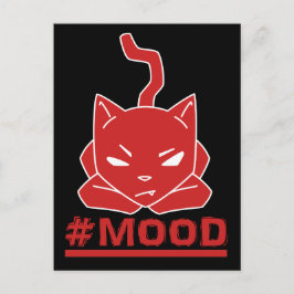 #MOOD Cat Red Logotyp Illustration Vykort