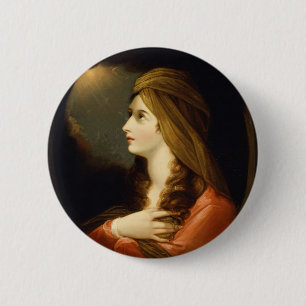 Mood Celestial Ljus Dam Röd Turban Konst Knapp