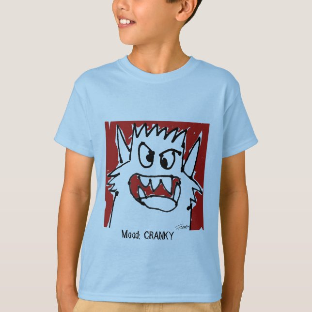 Mood:  CRANKY gulligt monster T-shirt (Framsida)