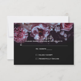 Mood Floral och Svart Bröllopsanmälan OSA Kort