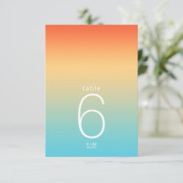 Mood Gradient Bröllop Bord# Tropical Himlar ID741 Inbjudningar