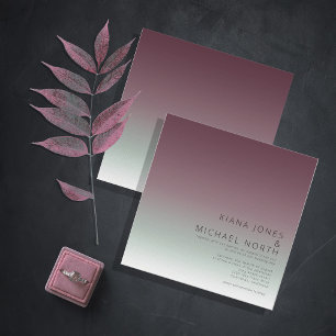 Mood Gradient Bröllop Burgundy Mist ID741 Inbjudningar