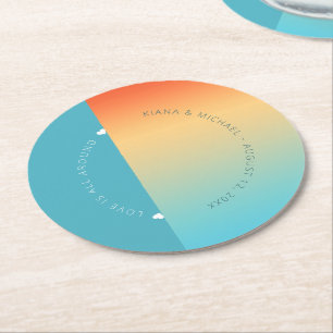 Mood Gradient Bröllop Tropical Himlar ID741 Underlägg Papper Rund