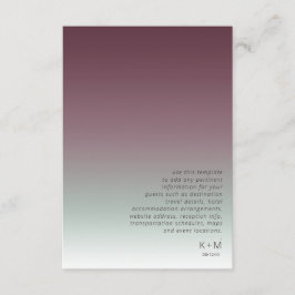 Mood Gradient Bröllopsdetaljer Burgundy Mist ID741 Tilläggskort
