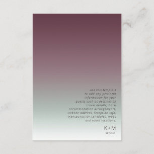 Mood Gradient Bröllopsdetaljer Burgundy Mist ID741 Tilläggskort