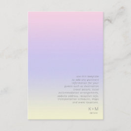 Mood Gradient Bröllopsdetaljer Pastel Dawn ID741 Tilläggskort