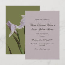 Mood Lavendel Iris Blommig Bröllopsinbjudan