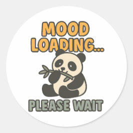 Mood Loading Please Wait Cute Funny Panda Mascot Runt Klistermärke