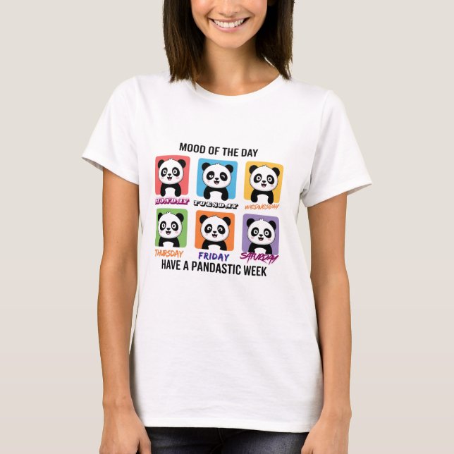 Mood of the Day Cute Panda Illustration | Kawaii  T Shirt (Framsida)