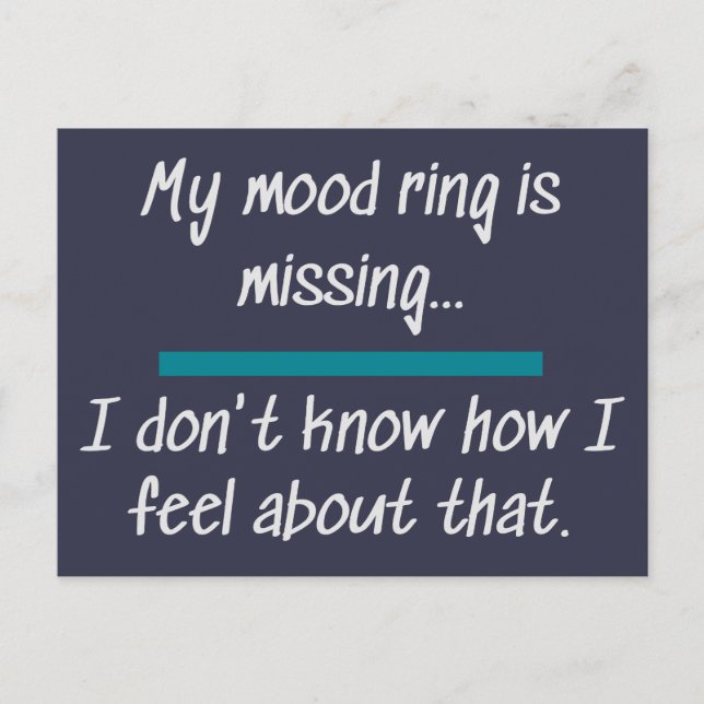 Mood Ring Feelings Funny Novelty Life Ord Vykort (Framsida)