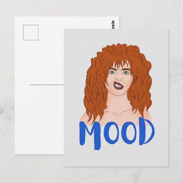 Mood. Röd flicka Vykort (Fram/baksida)