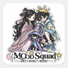 MOoD Squad™ | OKI DOKI MOKI Karaktärsdekal Fyrkantigt Klistermärke