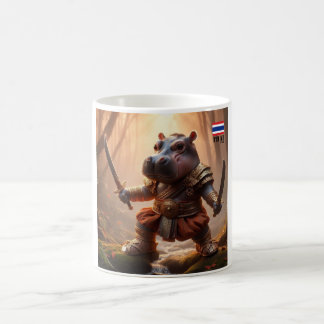 moodeng - Pygmy Hippopotamus Warrior Kaffemugg