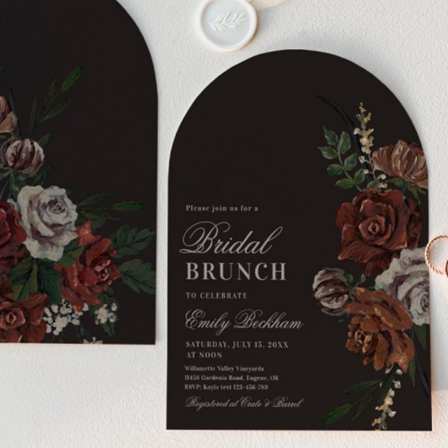 Moodfull blomsterbåge bröllopsbrunch-inbjudan inbjudningar (Skapare uppladdad)