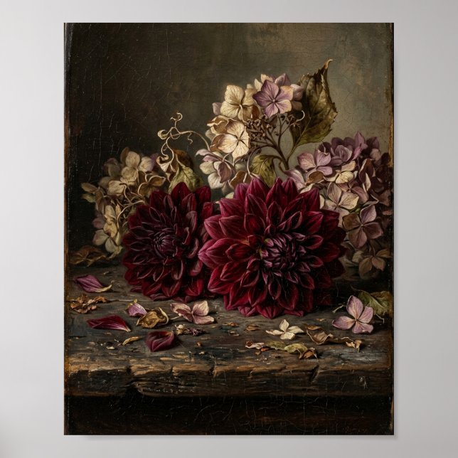 Moodfull mörk blomsterkonst II Poster (Framsidan)
