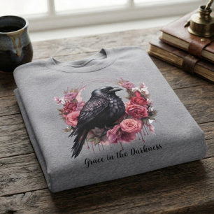 Moodfull Onyx Barock Ros Raven Skalär Gåva T Shirt