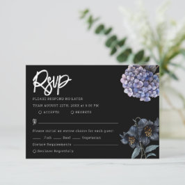 Moodfull svart blomstergrafik klassisk typografi b OSA kort