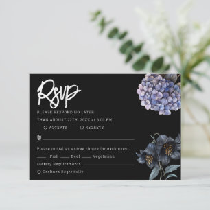 Moodfull svart blomstergrafik klassisk typografi b OSA kort