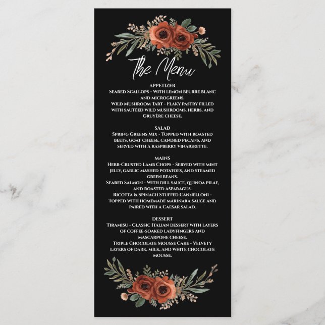 Moodfull Terrakotta Boho Blommig Meny (Framsida)