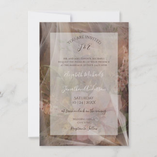 Moodfulla blommiga Vellum Bröllop Inbjudningar