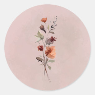 Moodfulla höstblomsterklistermärke runt klistermärke