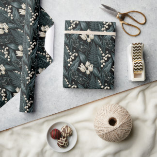 Moodfulla moth fern och liljekonvalj gotik presentpapper