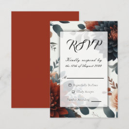 Moodfulla Rustika Höstblommor Bröllop RSVP OSA Kort