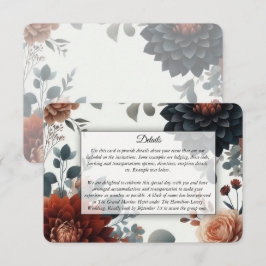 Moodfulla Rustika Höstblommor Bröllop Tilläggskort