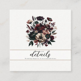 Moodfulla Rustika Trädgårdsblommor Bohemsk Bröllop Fyrkantigt Visitkort
