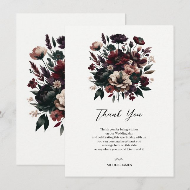 Moodfulla Rustika Trädgårdsblommor Bohemsk Bröllop Inbjudningar (Fram/baksida)