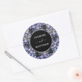 Moodfulla svarta blommiga klassiska Whimsical Chic Runt Klistermärke